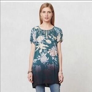 Anthropologie Edme & Esyllte Floral Green Ombre Tunic